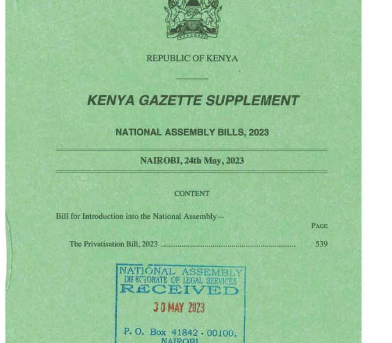 The Privatisation Bill, 2023 was approved by Cabinet